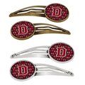 Carolines Treasures Letter D Football Garnet and Gold Barrettes Hair Clips, Set of 4, 4PK CJ1078-DHCS4